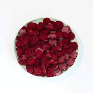 20pcs Surface Velvet Resin Rose Flower Beads Korea Style Flat Back Red Artificial Rose Beads For DIY Women Hairclips Earrings