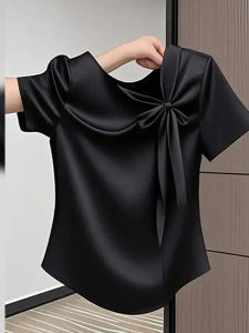 BINKAFENNY | Slimming Black Short Sleeve T-shirt for Plus Size Women