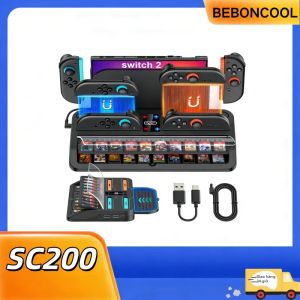 BEBONCOOL | BEBONCOOL SC200 Switch2 Đế Sạc Nhanh 4 Bộ Điều Khiển Sạc 20 Bộ Lưu Trữ Thẻ Trò Chơi 2 USB Hai Lớp Đế Chơi Game Cho Nintendo