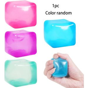 Random Color Square Ice Stress Ball Relief Quiet Fidget Toys Stress Relief ADHD Autism Sensory Toys Soft Squishy Party Gifts