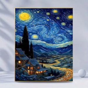 BILIBILI | Scenic Starry Night Countryside Landscape Jigsaw Puzzle 500/1000/1200/2000PCS Stress Relief Puzzle Wall Art Decor Gift