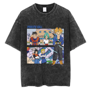 Áo Thun Cotton Dragon Ball Goku Cổ Tròn in Họa Tiết Mùa Hè Thường Ngày Thoáng Khí Dáng Rộng Tay Ngắn Phong Cách Retro