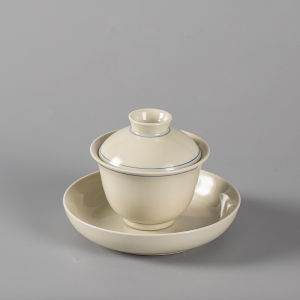 Cốc Trà Gốm Sứ Vẽ Tay Bằng Tro Cỏ Mù Tạt Ba Nguyên Tố Cốc Trà Gốm Sứ Dùng Tại Nhà Đĩa Lót Chống Bỏng Bộ Trà Gongfu