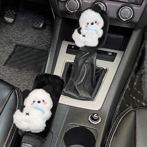 ปลอกหุ้มเกียร์ผ้าพลัฌสําหรับฤดูหนาวปลอกหุ้มเกียร์ปลอกหุ้มคันเกียร์ชุดคันเกียร์ที่หุ้มเบรกมือชุดคันเกียร์รถยนต์แบบอัตโนมัติแบบใช้ได้ทั่วไป