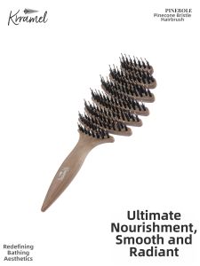 KRRAMEL | Upgraded Pig Bristle Hair Scalp Care Comfy Comb for Volume and Gift Use