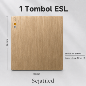 Saklar Rumah Stop Kontak Soft Gold Minimalis Tanpa Bingkai ESL Series Untuk Rumah Mewah Villa Hotel