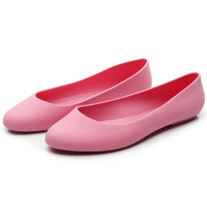 Versatile Crystal Plastic Flat Work Dance Shoes Womens Slip-On Shoes Anti-Slip Rain Shoes Large Size Bean Bean Womens Shoes