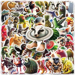 Decorative Waterproof Stickers 50 Sheets Foreign Mountain Sea Strange Abstract Funny Creative Decoration Sticker Sheets