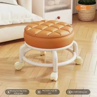 XIWUSHOUJIANG | Đôn Ghế Có Bánh Xoay 360 Độ Cho Trẻ Em Có Tựa Lưng