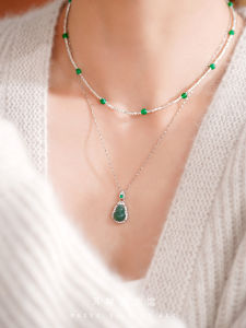 Natural Blue Water Turquoise Gourd Necklace Womens Accessory High-End Lightweight Luxury Chinese Style New Ethnic Neck Chain