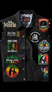 BOB MARLEY I -inspired Printed Iron-On DIY Patches for Jacket Decoration. Features 2026 patches with band logos and album art. Suitable for customizing denim jackets. Ideal for rock music enthusiasts.