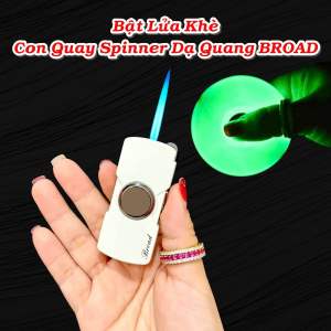 HCM Bật Lửa Khè Xài Gas Đá Rảnh Tay Con Quay Spinner 2in1 Dạ Quang Phát Sáng Trong Tối
