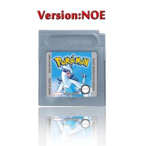 Bandai | Multilingual Version Pokemon Series Crystal Gold Blue Green Red Silver Yellow Battery Save Boxed Game Cartridge for GBC