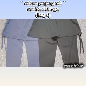 Highwaist & Seamless Skort Legging 2in1/Rok Serut Legging Panjang Sport Wanita Kekinian/Long1