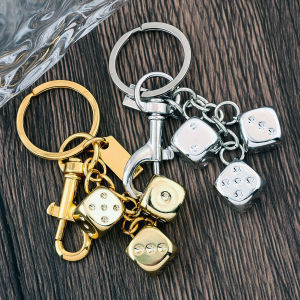 Tote Bag Charm Bag Charm Accessory Golden Dice Keychain Pendant Portable Lucky Charm for Backpacks Bags Multifunctional for Good