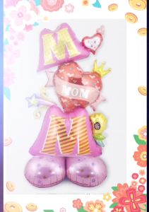 Happy Mother s day theme 50 inches 3D Heart Linked to MOM base party decorations aluminum foil balloon