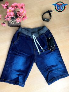 jeans pendek premium anak laki-laki motif tackling dengan bahan melar model pinggang karet