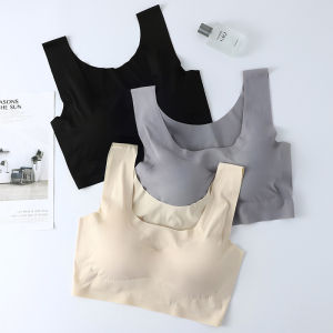 Wireless Vest Style Seamless Sports Bra Thin Running Shockproof Large Size Bra for Teen Girls Summer Comfortable Underwear