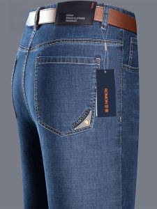 ROMON | Loose Straight Leg Casual Jeans For Men Mid Waist Zipper Fashion Urban Wear Winter Season Business Style Dad Clothes Long Pants