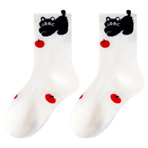 Tất bé gái MiiOW Cat Person làm bằng vải cotton lưới mềm mại thoáng khí