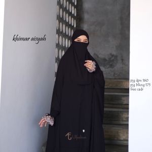 Ulfashion Khimar Overhead Aisyah Long Khimar Syari Bahan Wolfish Luxury Free Cadar