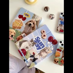 เคสiPadหมุน 360° Air5 Gen9 Cute Dog ช่องใส่ปากกาขวา Acrylic เคส ipad Pro 11 2021 gen10 air4 air3 mini6 iPad Case ipad air6 mini 7 Pro11 2024 Air7 Gen11