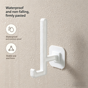 L Shaped Adhesive Wall Hook No Drill Damage Free Heavy Duty Minimalist Space Saving Self Sticky Hanger Multifunctional Holder Fo