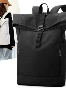 Mens Travel Business Commuter Leather Backpack Large Capacity Computer Bag Casual Simple Style Double Shoulder Bag for All Ages