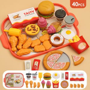 Children Food Kitchen Toys Set Girl Pretend Play House Simulation Bread Burger Pizza Cooking Game Kitchen Play Props Accessories