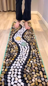 [SG Stock] Pebble Stone Foot Reflexology Mat – Natural Stone Foot Massage Pad