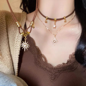 American Bohemian Style Layered Necklace Womens Fashion Jewelry Clavicle Chain Alloy Plated Silver Gold High-End Accessories