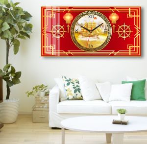Đồng hồ treo tường pha lê. quà tặng.Những mẫu đồng hồ màu đỏ cho ngày tết.