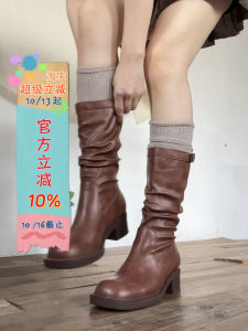Western Style Motorcycle Boots American Retro Short Boot Heightening Slimming Mid-Calf Boot Inner Heightening Fashionable Winter Boots for Youth
