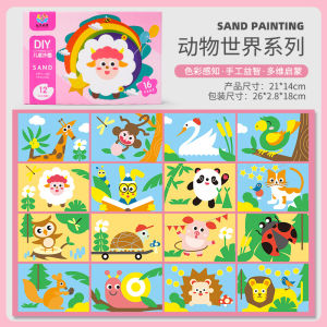 Bộ 16 Tranh Cát Cho Bé Tập Tô Bản Cao Cấp Tặng Kèm 12 Màu Giúp Bé Sáng Tạo