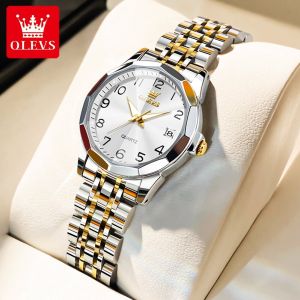 OLEVS  New Luxury Genuine Womens Watch Waterproof Fashion Casual Calendar Luminous Quartz Simple Famous Brand Watch as a Gift for Girlfriend