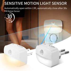 EU US Plug Lamp Nightlight LED Night Light Motion Sensor For Children Bedroom Decoration Hallway Stairs WC Bedside Night Lamp