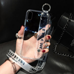 Acrylic Phone Case for Oppo Reno 10x Zoom Version Transparent Strap Crossbody Protective Cover Silicone Material Couples Rabbit Brand
