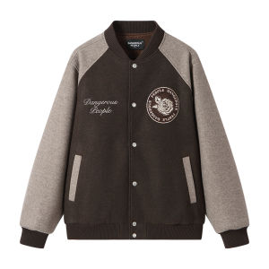 Dangerous People Xu Zhihuan DSP Street Style Baseball Jacket Color Block Badge Coat Youth Fashion Casual Outerwear