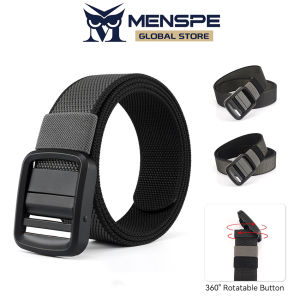MENSPE Men Sports Belt Outdoor Nylon Belt Adjustable Belt Rotating Buckle Nylon Waistband Double-Sided Two-Color Belt Youth Sports Canvas Pant Belt Simple Nice Waistband