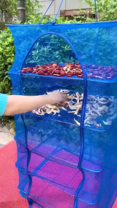 [Loại to 40x40x65cm] Lồng Phơi Thực Phẩm Phơi Cá Khô Chống Ruồi MuỗiCôn Trùng Bằng Lưới PE Gấp Xếp Treo Đa Năng Dễ Dàng Vệ SinhThu Gọn