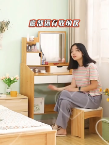 โต๊ะเครื่องแป้ง โต๊ะ โต๊ะแต่งหน้า โต๊ะเครื่องสำอาง ชุดโต๊ะเครื่องแป้ง โต๊ะเครื่องแป้งพร้อมกระจก โต๊ะเครื่องแป้งสีขาว พร้อมส่ง