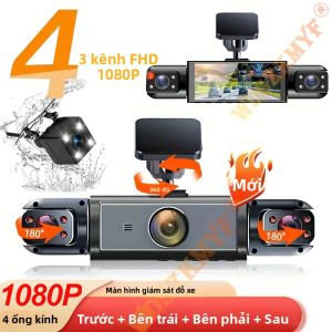 Camera Hành Trình Ô Tô 1080P 3/4 Kênh 360 Độ °   Xem Máy Ghi Hình Dash Với Chức Năng Giám Sát Đỗ Xe Phía Sau Tầm Nhìn Ban Đêm Hộp Đen DVR Cho Xe Cộ