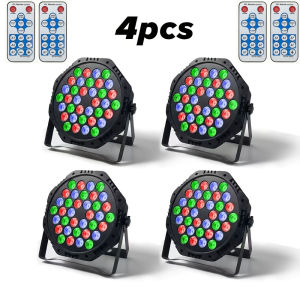 4pcs LED Stage DJ Strobe Light Stage Par Light 36 Lamp Beads 7-Color RGB Party Light Remote Control for Event Birthday Wedding