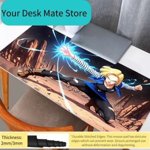 Bandai | DBZ Dragon Ball Android 18 Mouse Pad Gaming Large Dywan Gamer Keyboard Desk Mat Table Carpet Mousepad XXL for Computer