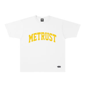 Metrust Simple American Street Casual Short Sleeve Skateboard Street Dance Loose Fit Cotton round Neck T-Shirt for Teens