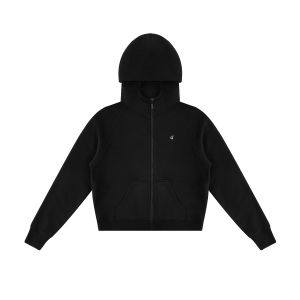 FDR Flagship Store Womens Fleece Lined Hoodie Jacket Sporty Warmth Antibacterial Autumn Heavyweight Open Cardigan Top