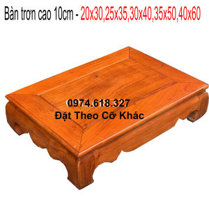 Bàn osin cao 10cm gỗ hương kỷ trơn bàn trà hoặc kê vật dụng thờ cúng