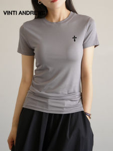 Slimming Tuck-in Fitted Solid Color Short Sleeve T-Shirt