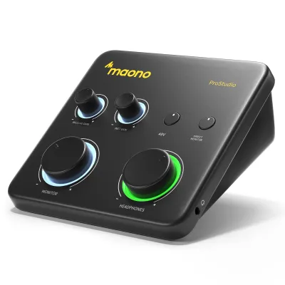 MAONO | MAONO PS22 Lite USB Audio Interface for PC XLR Input Portable Recording Streaming Equipment Sound Card for Music Guitar DAW