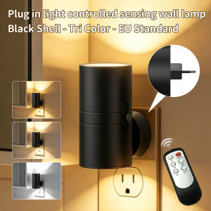 MEETOO | LED Wall Lamp Night Light Plug into Wall Dusk to Dawn Sensor Adjustable Brightness Hallway Bedroom Stair Kitchen Room Decoration